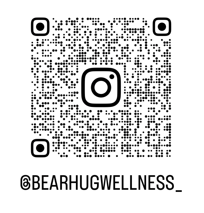 Scan to follow @bearhugwellness_ on Instagram